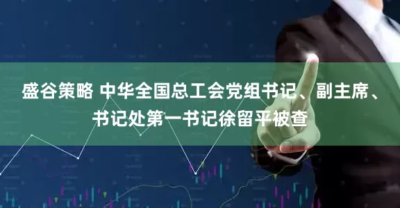 盛谷策略 中华全国总工会党组书记、副主席、书记处第一书记徐留平被查